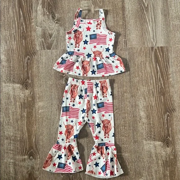 Americana NWOT Peplum Set 100% Cotton size 90/3T - Picture 1 of 5